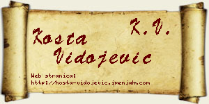 Kosta Vidojević vizit kartica